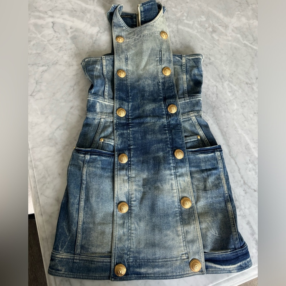 Balmain denim dress size 42